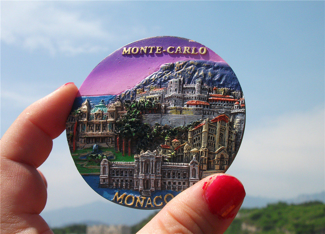 COMMEMORATIVE FRIDGE MAGNET EUROPE MONACO MONTE CARLO MONTE CARLO MONACO EXQUISITE VARIETY