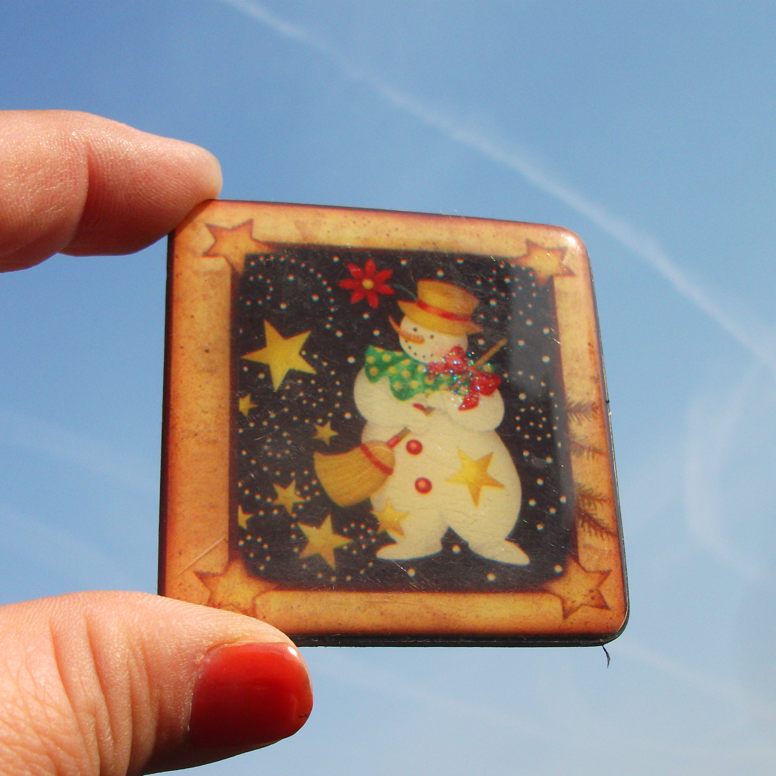 麦望珍藏冰箱贴 可爱的雪人扫雪 星星