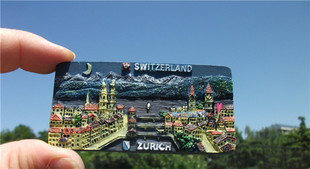 瑞士当地冰箱贴 瑞士 苏黎世 ZURICH 金融中心 美景 多款 手信