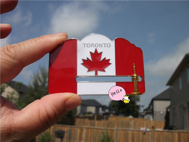 旅背冰箱贴 加拿大 多伦多 toronto cn塔可以滑动 金属贴 国旗