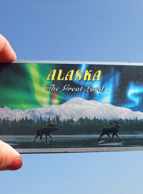 美国当地购买冰箱贴 阿拉斯加 ALASKA 双面冰箱贴 极光多款