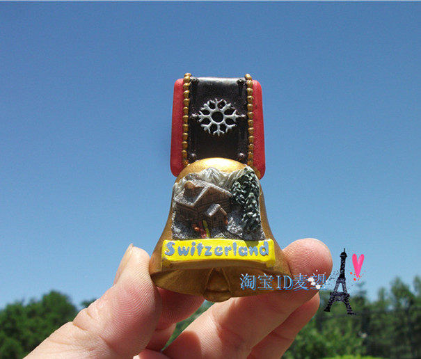 SWITZERLAND LOCAL BUY FRIDGE MAGNETS SWITZERLAND CLASSIC TOURIST SOUVENIRS COWBELLS SNOW MOUNTAIN HUTS SOUVENIRS