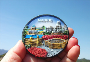 西班牙当地冰箱贴 MADRID 马德里 西贝列斯 阿尔卡拉 圆盘形 多款