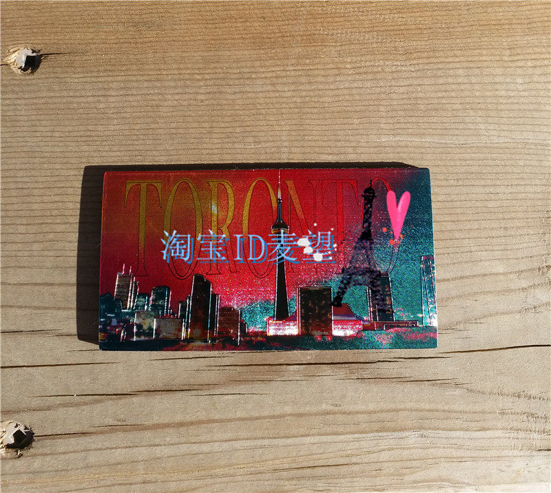 TRAVEL COMMEMORATIVE FRIDGE MAGNET TORONTO CANADA TORONTO FOIL MAGNET TRAVEL BACK