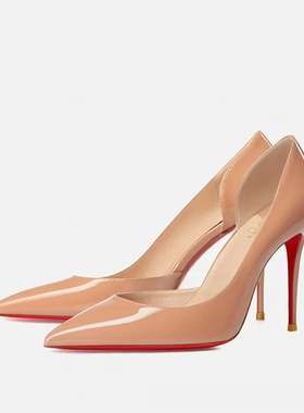 高跟鞋侧空性感百搭职业尖头浅口细跟单鞋OL工作鞋女