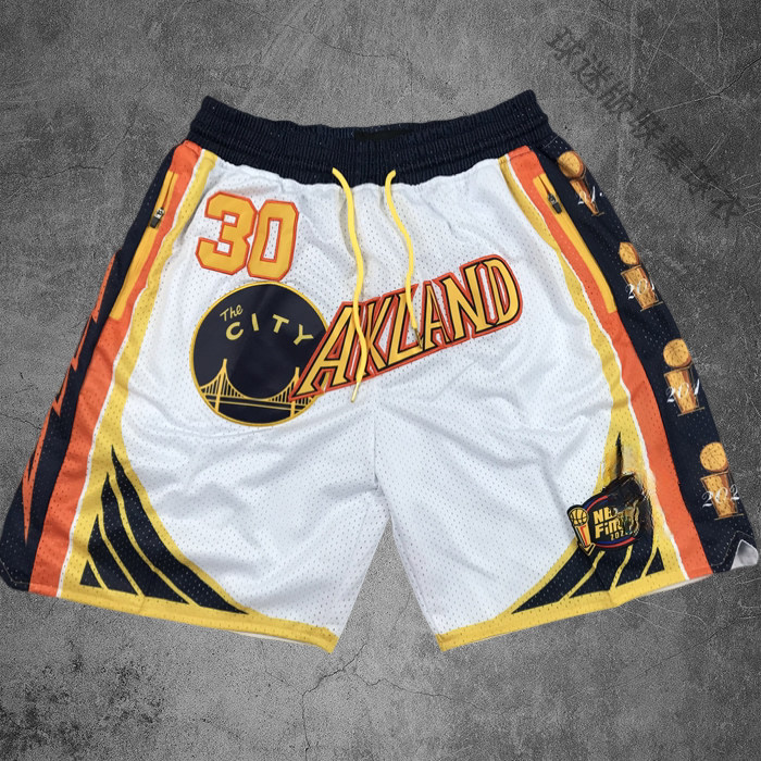 库里同款夺冠游行美式篮球裤短裤男复古宽松速干不过膝运动五分裤