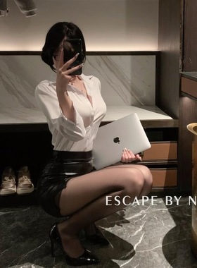 秘书的幻想 性感清纯高冷御姐衬衣制服套装ol职业装qqny睡裙女装