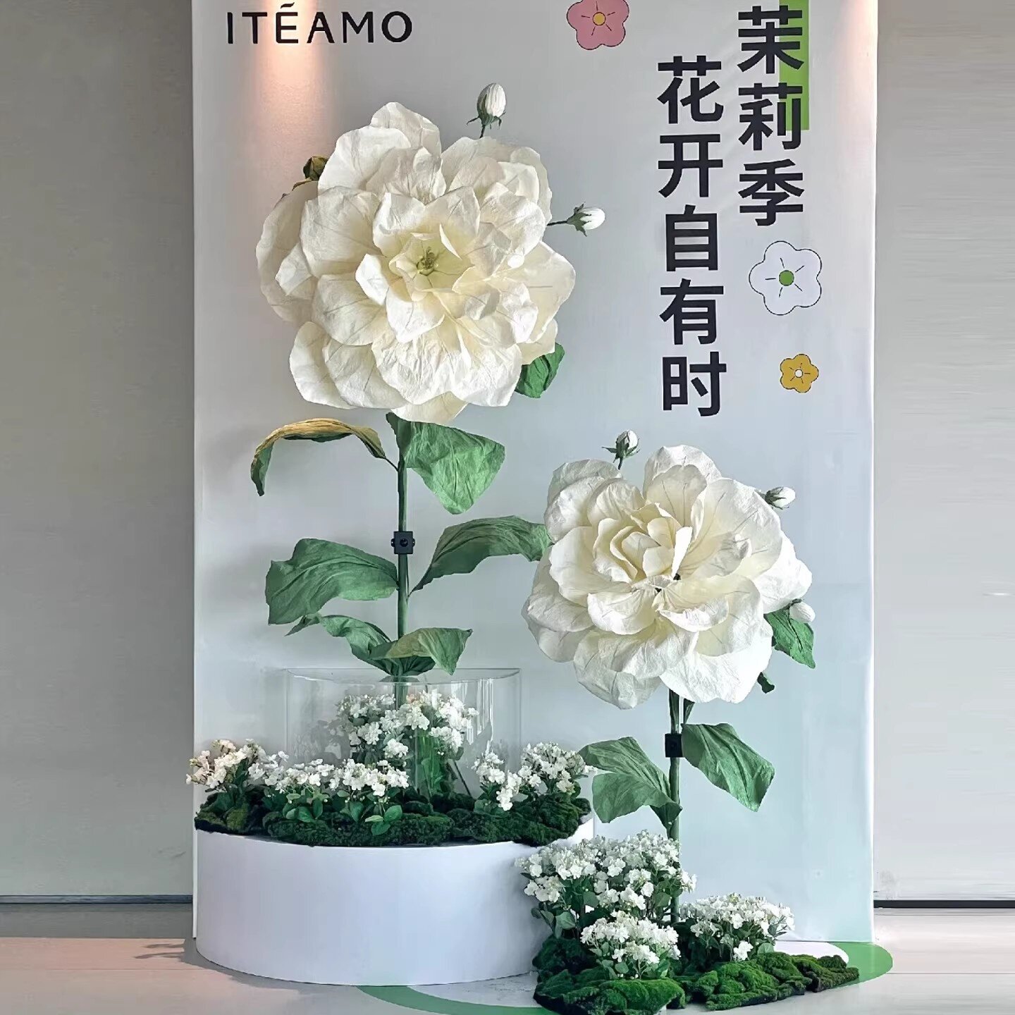 巨型手工纸艺茉莉花仿真花防水