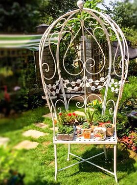 欧式铁艺户外休闲椅阳台庭院公主椅爬藤架椅气球型创意文艺公园椅