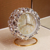 轻奢大钻闹钟起床神器高级感镶钻桌面时钟家用高颜值卧室新房装 饰