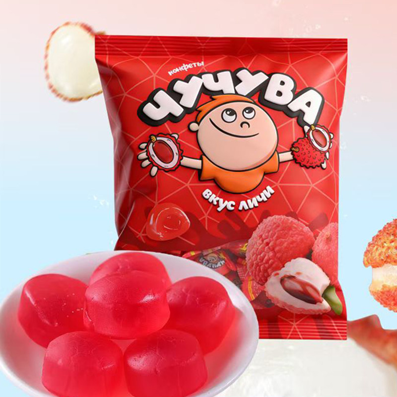 俄罗斯进口荔枝软糖水果味软糖芒果西瓜味糖果婚庆喜糖年货俄佐夫