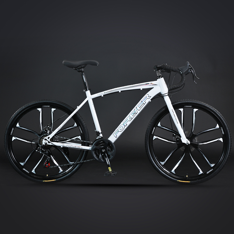 永久竞速公路自行车男女学生成人破风赛车轻便变速单车700C直弯把