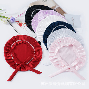 重磅22姆米真桑蚕丝绸护发头套睡觉产后100%真丝月子帽助睡眠礼