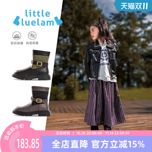 小蓝羊25秋冬新款 短靴女童保暖公主靴 加绒摇滚玛丽复古靴儿童时尚