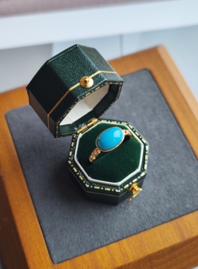 （已售留图）18k金天然原矿绿松石戒指