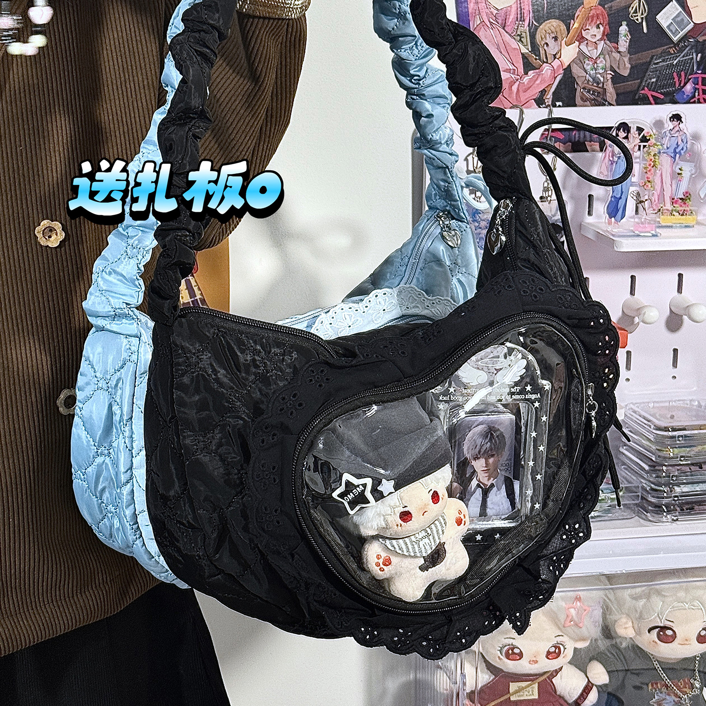 JK百搭日常云朵褶皱抽绳痛包