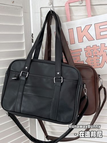 jk纯色上课单肩包日系