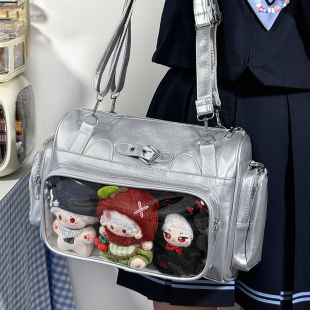 原创基础款 漫展斜挎包 痛包百搭大容量双肩娃包女透明学院风二次元