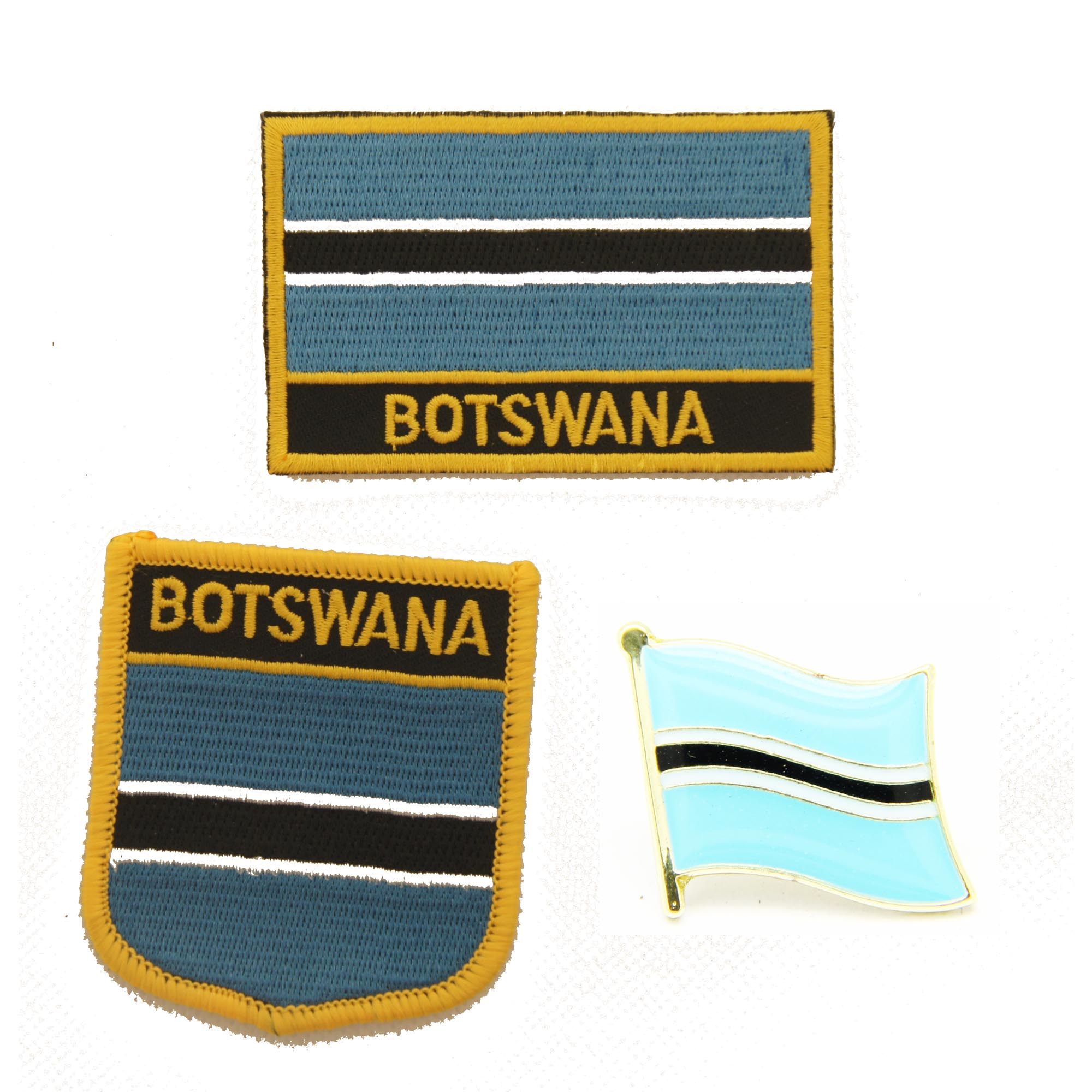 42 Botswana flag pin patch博茨瓦纳 国旗 布贴徽章背胶刺绣肩章