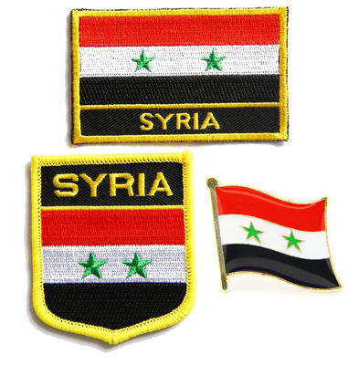 叙利亚国旗布贴背胶熨烫徽章