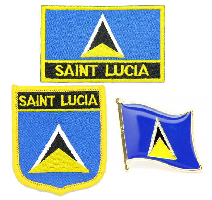 圣卢西亚国旗布贴徽章