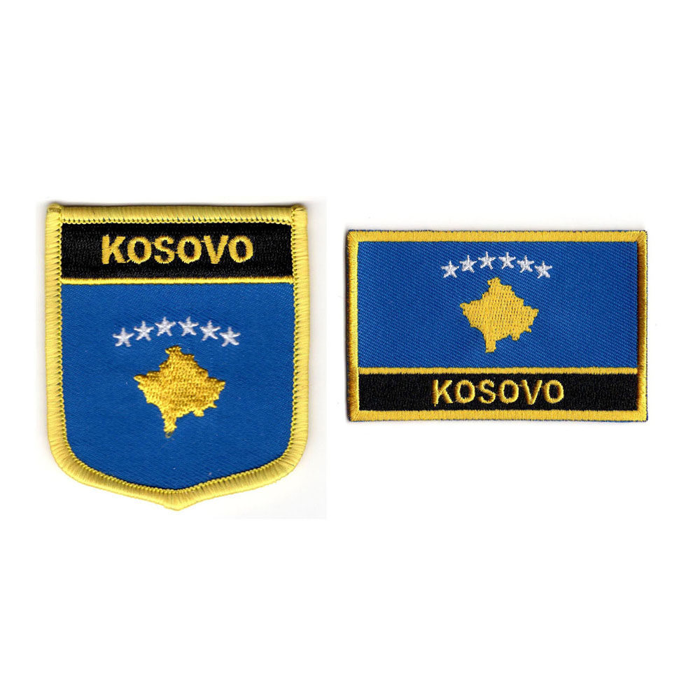 253 KOSOVO flag pin patch 科索沃 国旗 布贴 背胶 臂章 徽章