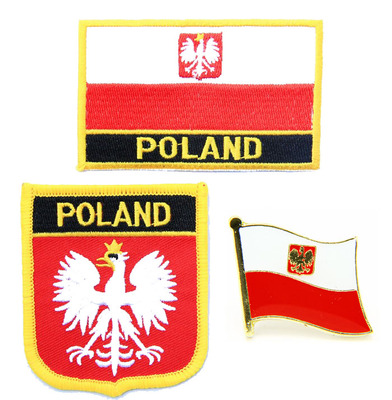 波兰国旗布贴可缝可烫背胶徽章