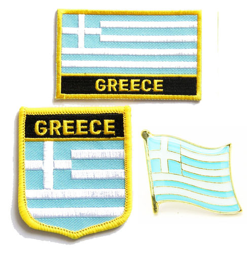 191 greece flag pin patch 希腊国旗布贴 徽章 背胶刺绣肩章