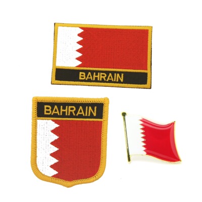 巴林国旗布贴徽章背胶刺绣肩章