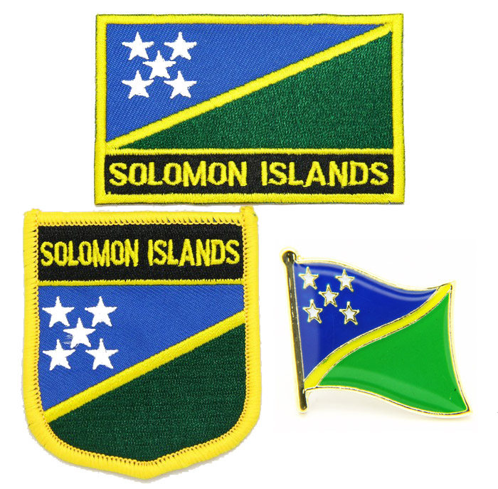 169 Solomon Islands  flag pin patch 所罗门群岛国旗布贴徽章