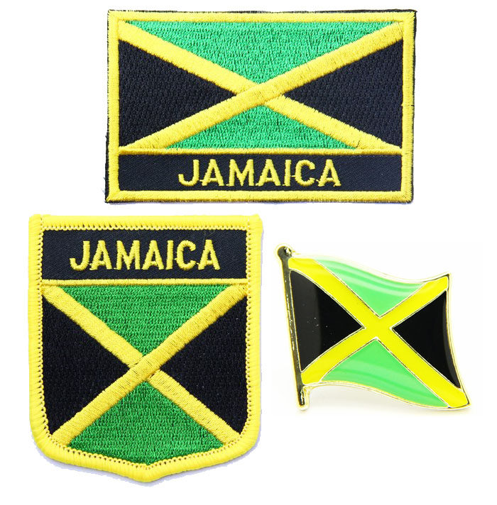 牙买加国旗布贴背胶熨烫徽章