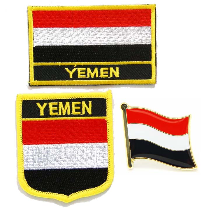 200 YEMEN FLAG PIN PATCH 也门国旗布贴 臂章 刺绣背胶徽章
