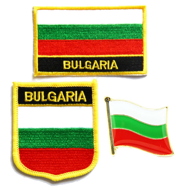 保加利亚国旗布贴刺绣熨烫背胶