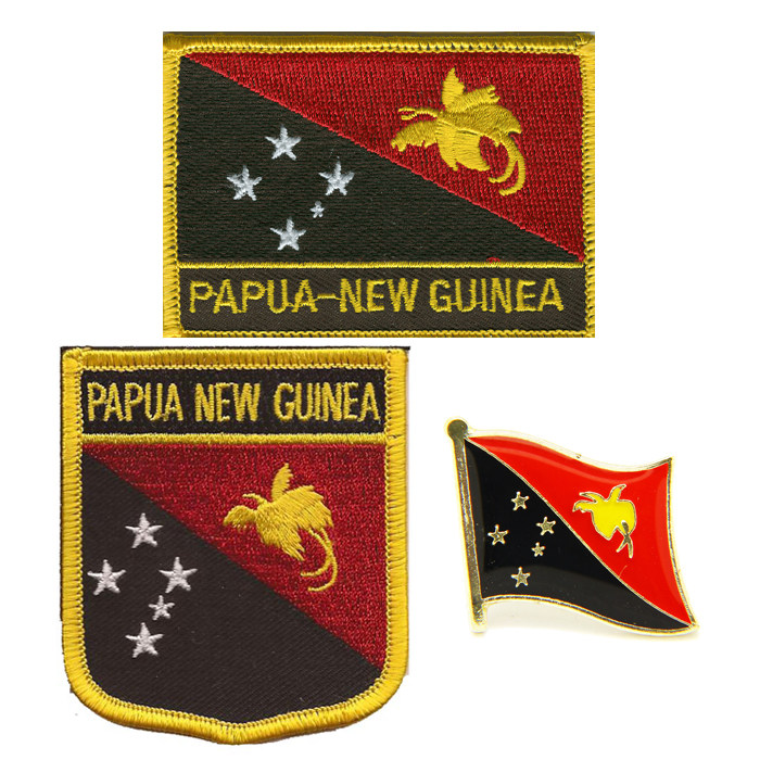 巴布国旗布贴徽章背胶刺绣肩章