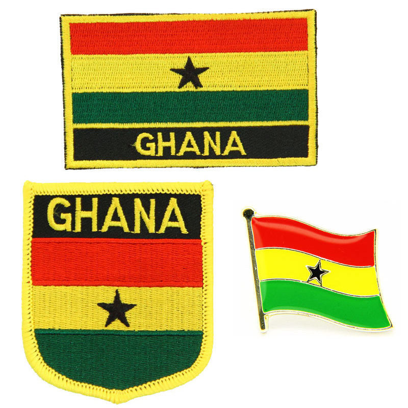 084 Ghana  flag pin patch 加纳国旗布贴 徽章 刺绣 肩章