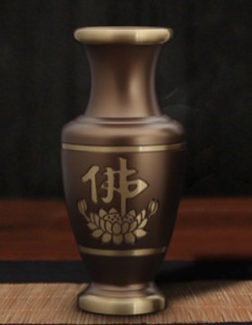 黄铜花瓶 净水瓶桌台面摆件拉丝光身净水花瓶摆件供瓶