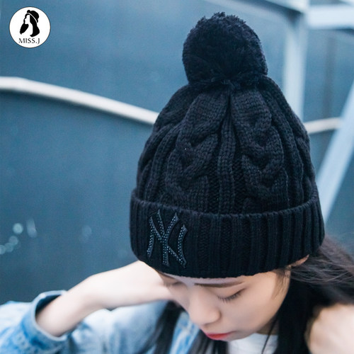 金小姐正男女秋冬毛线帽洋基队