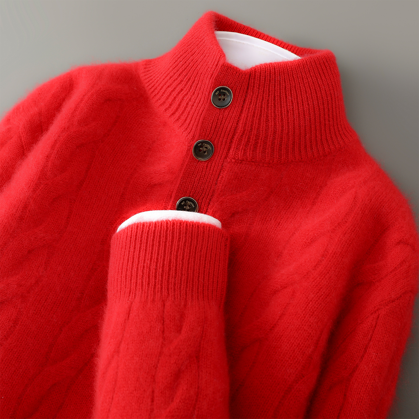 秋冬男士纯羊毛半高领针织毛衣