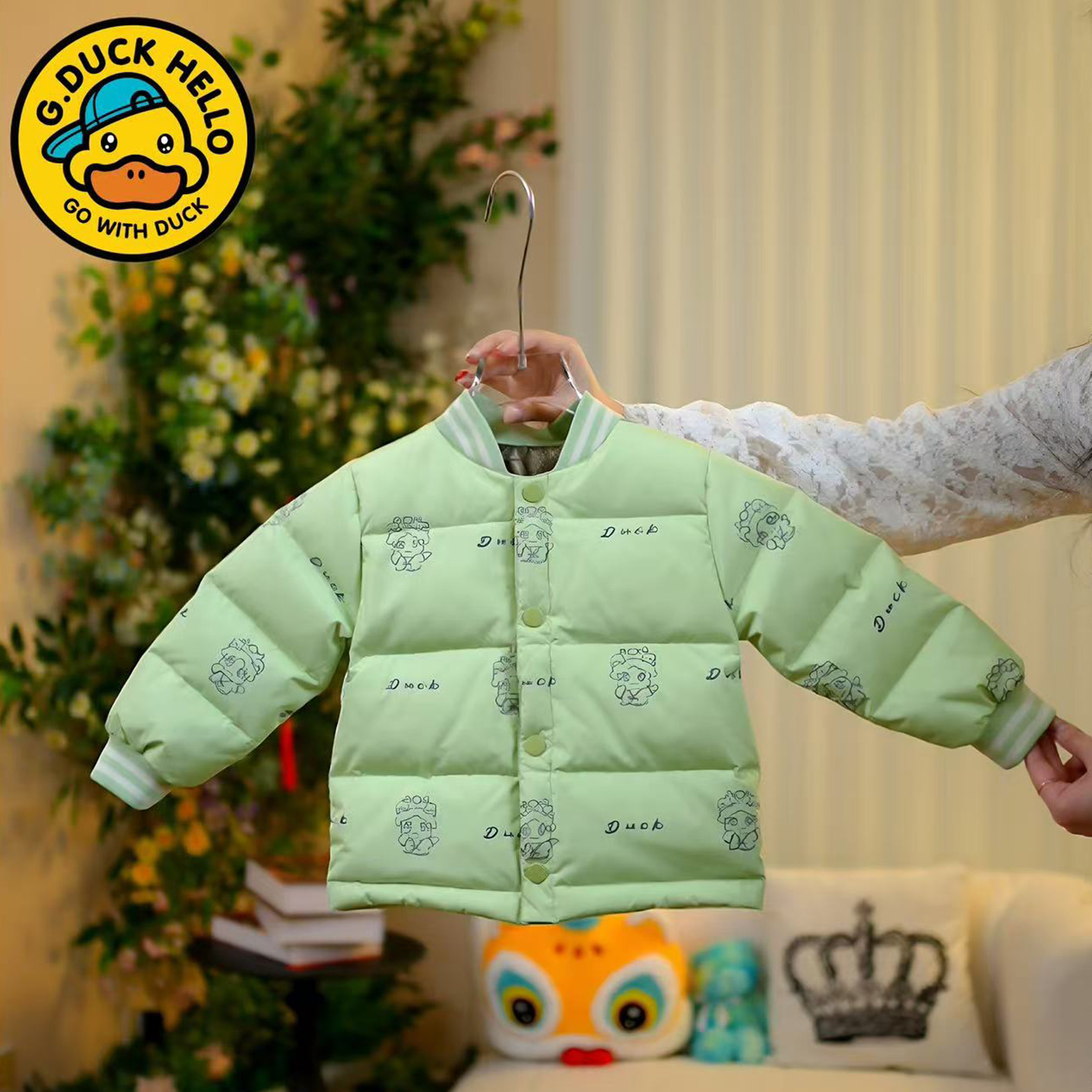 2025新款童装卡通动漫常规款儿童圆领休闲羽绒服男童女童宝宝内胆