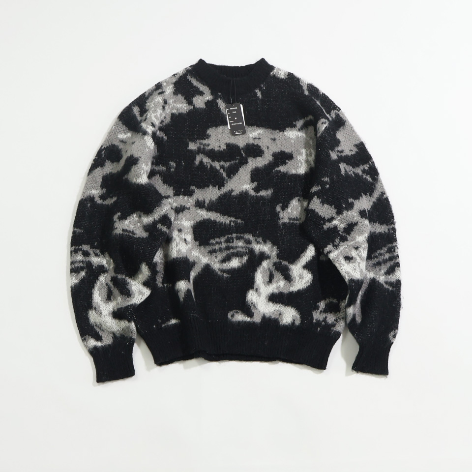 宽松休闲拉毛圆领套头毛衣男款