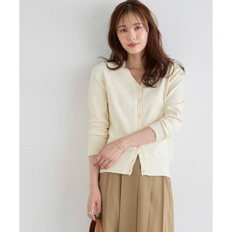 日单百搭V领长袖针织衫女款开衫