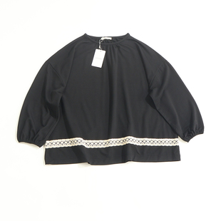 女款 BBC202 田园风圆领套头衫 森林系宽松版 上衣 出口日单外贸春款