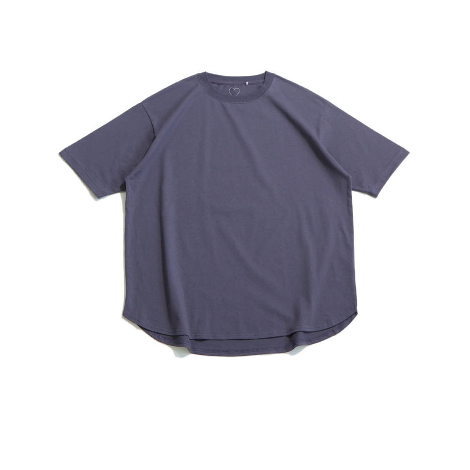 宽松休闲圆领套头纯棉T恤女款