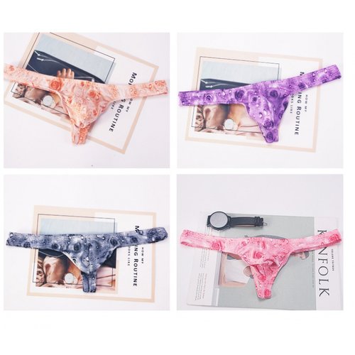 性感低腰紧身囊袋窄边情趣丁字裤