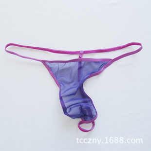 极小迷你丁字裤男紧身弹力透明性感情调细带一片式夏薄款男士内裤