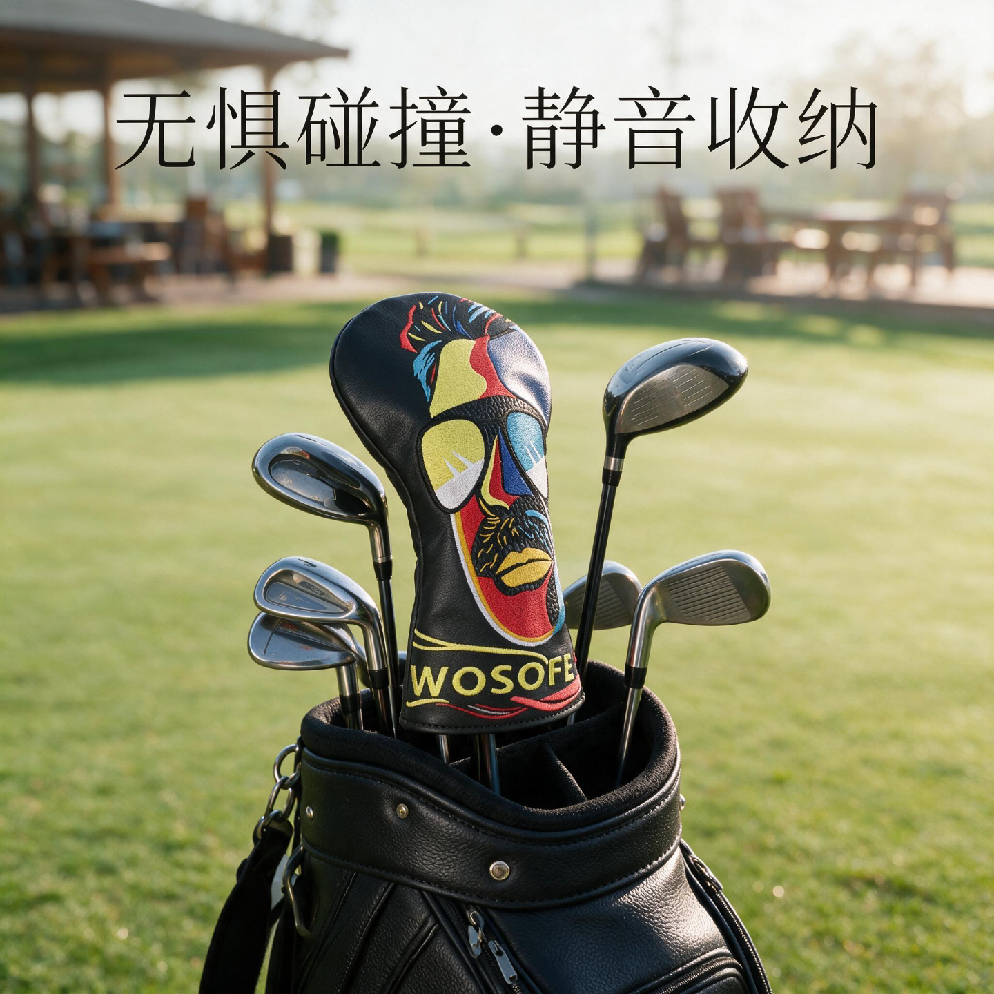 高尔夫球杆套杆头套个性潮酷人像涂鸦一号木防磕碰 高尔夫木杆套