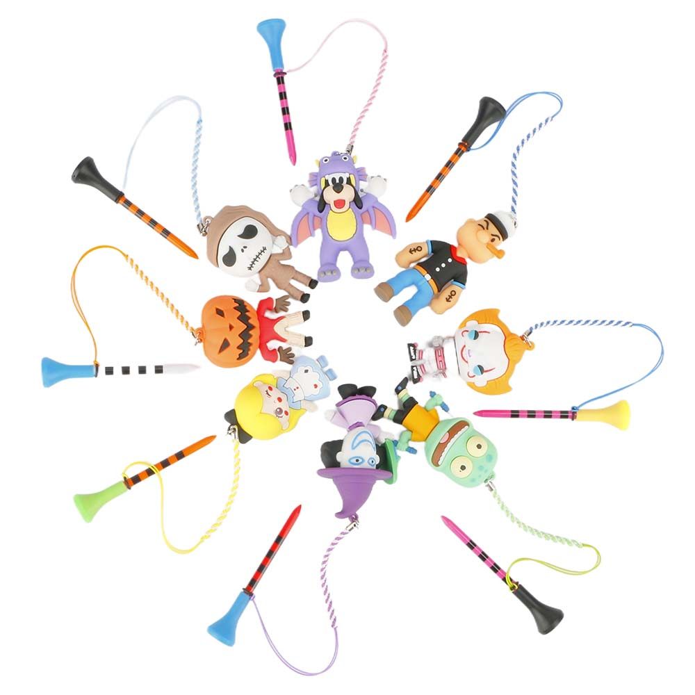 wosof韩国热销高尔夫鬼怪可爱趣味球tee防丢球钉带挂件轻便易携带