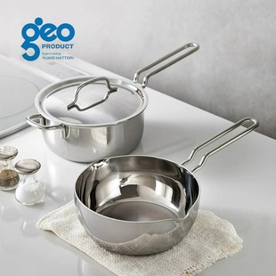 日本进口宫崎制作所雪平锅片手锅GEO七层不锈钢行平锅奶锅温莎锅
