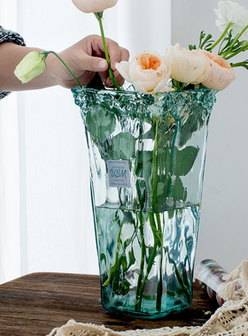 西班牙进口VSM潘多拉玻璃花瓶褶皱纹养花插花瓶桶倪妮同款