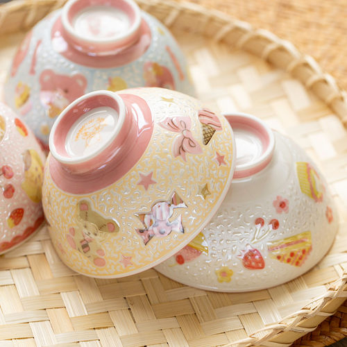 日本进口美浓烧陶瓷小碗米饭碗